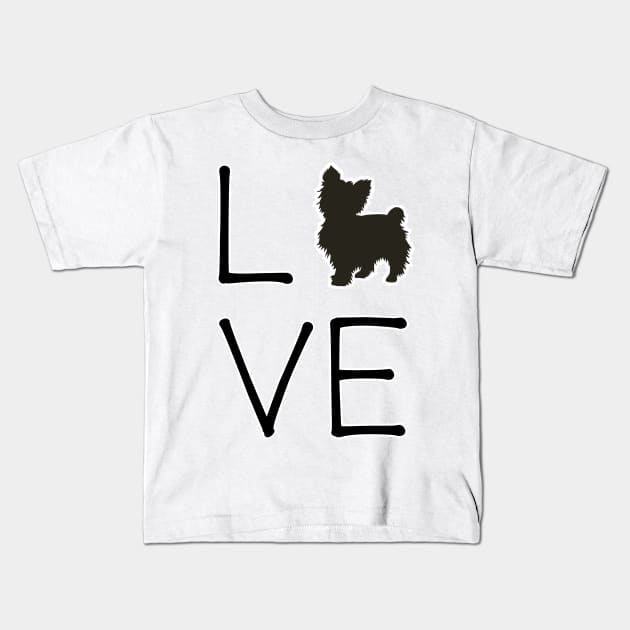 Yorkie Love Kids T-Shirt by yaney85